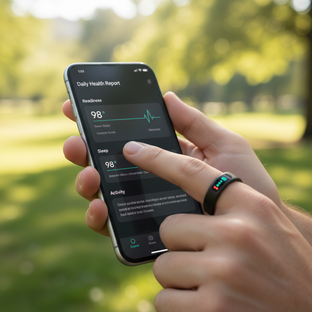 Screenshot of the Flexon Health Ring App Interface